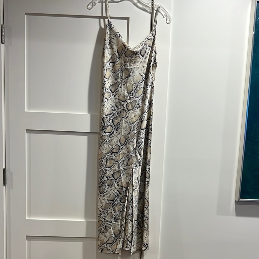 Snakeskin Print Slip Dress